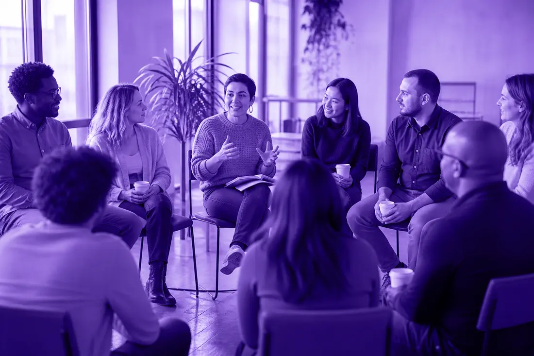 Roimatics community members in a group workshop discussion